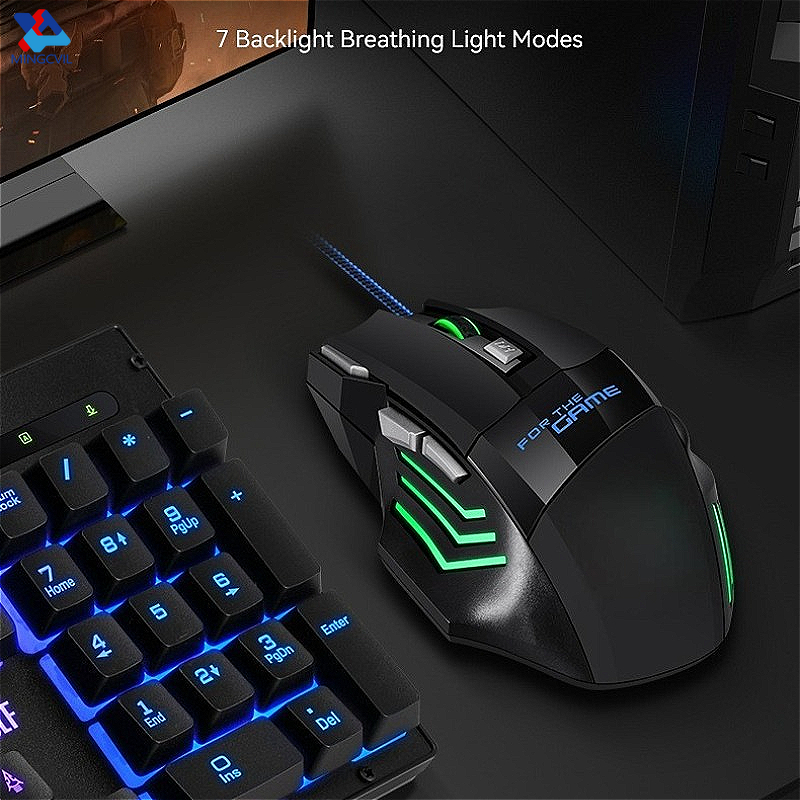 MINGCVIL Maus einstellbare DPI USB Gaming Maus RGB Hintergrundbeleuchtung Ergonomische Spiel Mäuse 7D Esports Wired Maus für Laptop PC Gamer