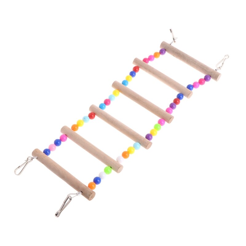 Échelle d'escalade pour perroquets, jouet pour animaux de compagnie, boules colorées suspendues avec bois naturel 69HC: 6 Ladders