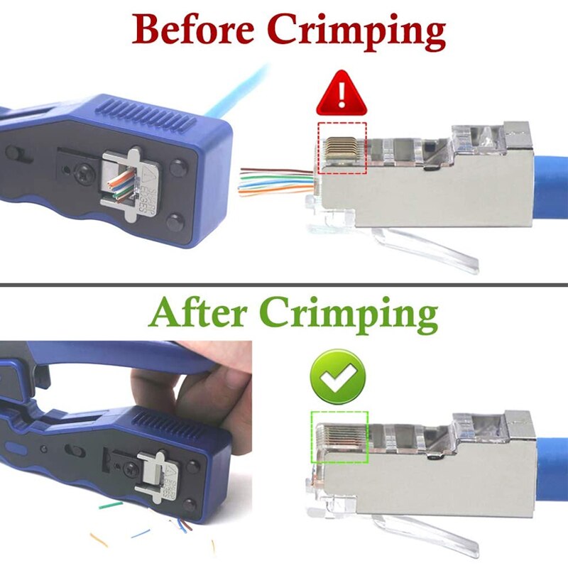 RJ45 Network Cable Crimping Tool Cat7 Cat6 Cat5 Modular Crimping Device Wire Stripper Ethernet Cable Connection Tool Kit