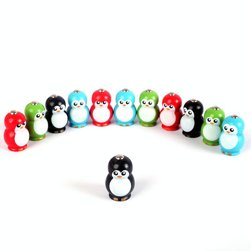 Il trasporto libero per Bambini in Legno gioco di pesca Magnetica-Felice pinguini giocattoli in Anticipo di Formazione di Pesca Stimolante giochi per Bambini giocattolo di legno