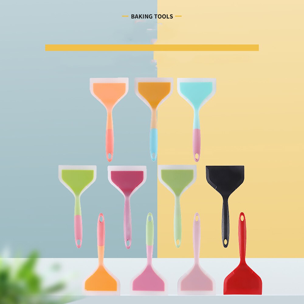 Silicone Kitchen Ware Cooking Utensils Spatula Beef Meat Egg Kitchen Scraper Wide Pizza Cooking Tools Shovel Non-stick Spatula