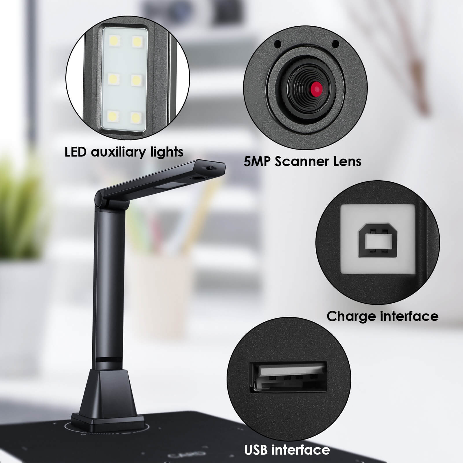 Portable document camera scanner a4 usb for book p grandado
