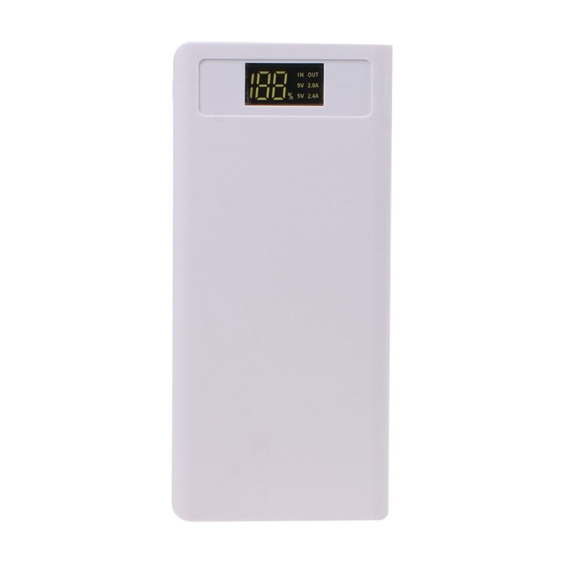 Dual USB LED Light 8x 18650 Battery DIY Power Bank Box Holder For Mobile Phone Q6PA