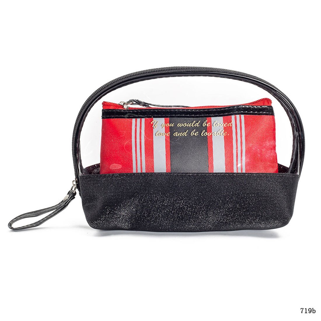Miyahouse 3 pcs/set Make Up Bags Women Jelly Cosmetic Bag Waterproof Transparent Makeup Pouch Beauty Bags: 719b
