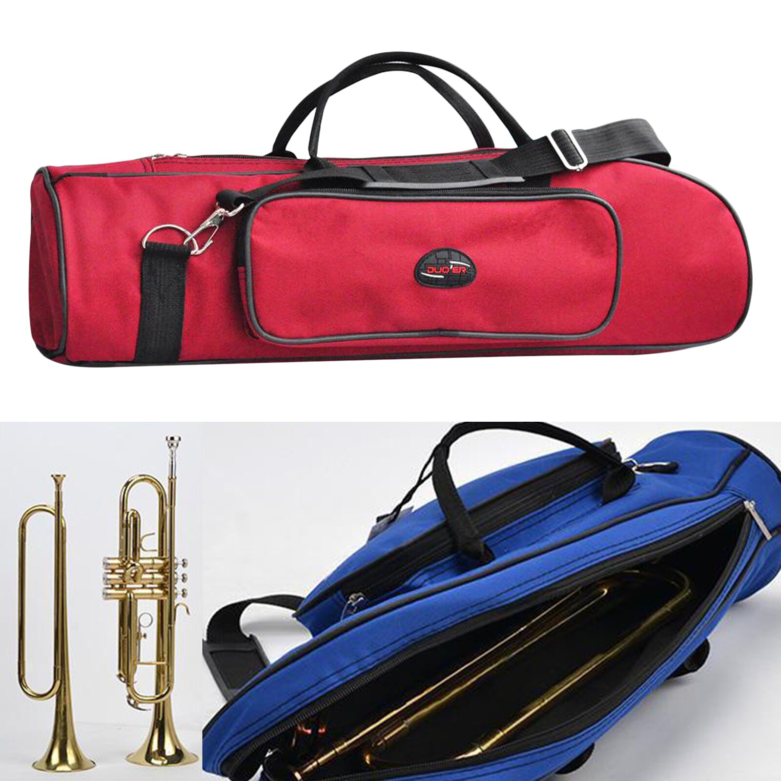 Trompet Bag Waterdichte Oxford Handvat Zakken Rits Case Box Muziekinstrument Accessoires: Red