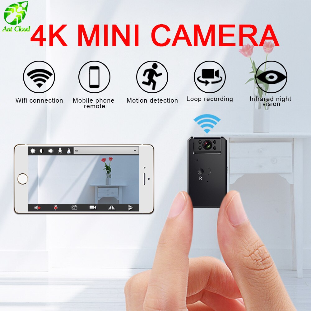 Ant Cloud 4K Mini Smart Wireless Wifi Hd Visie 'S Nachts En Met Video Micro Kleine Bewegingsdetectie Camera horloge Door Telefoon