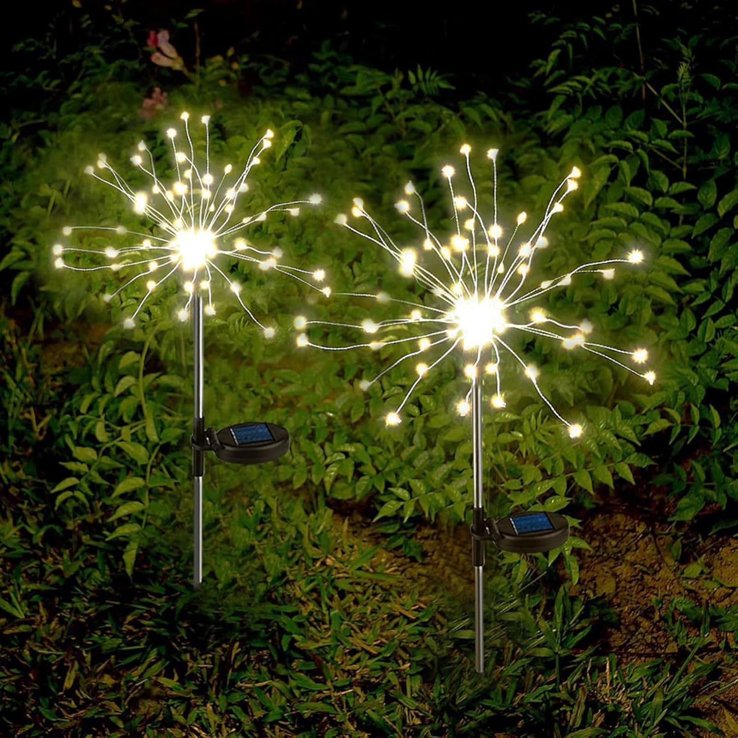Luces solares para jardín al aire libre, 60/200/420LED, estaca de iluminación de diente de león, luz Solar de fuegos artificiales para decoración de césped de Navidad y Halloween: RGB / 6-10 W