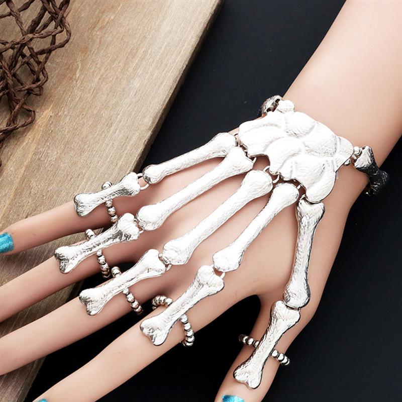 Einzigartige Halloween Finger Armband Gothic Einstellbare Skeleton Knochen Hand Finger Armband Party Dekoration Perfekt für frauen