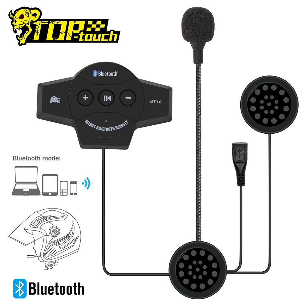 Getnoog Helm Headset Motorfiets Bluetooth Headset Waterdichte Helm Bluetooth Wired Bluetooth Komt Met Fm Voor Motorfiets