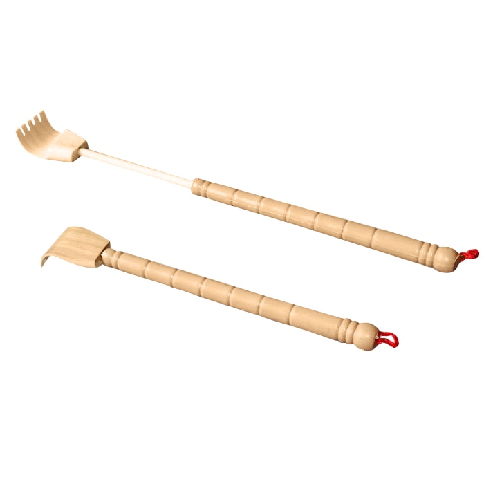 Rascador trasero extensible de madera de bambú, extensor de garra automasajeadora antipicazón Flexible telescópico MSU99: Default Title