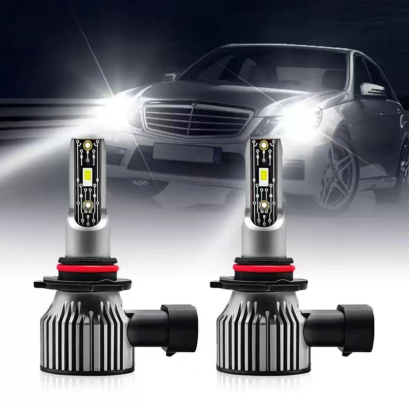 2 stk.  h7 led-forlygtepærer med hi/low-lys 22000lm stk. kold hvid 6500k stk . 60w 12v canbus-klar mini-størrelse, passer også til 9005/hb3 h4 stk.