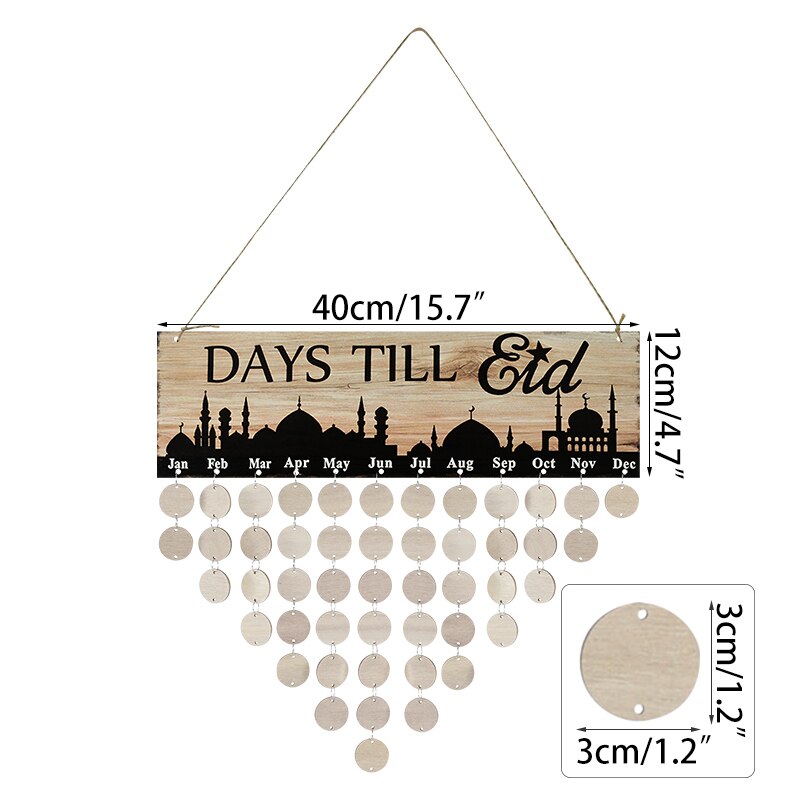 Calendario de madera DIY para cumpleaños, tablero de calendario para días especiales, recordatorio de cumpleaños para amigos y familia, decoración colgante: eid B01