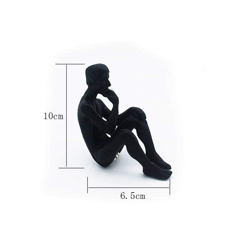Auguste rodin tänkare skulptur klassisk tänkare på trappan bokhylla visa klassisk heminredning svart man metall hantverk: Tänkare
