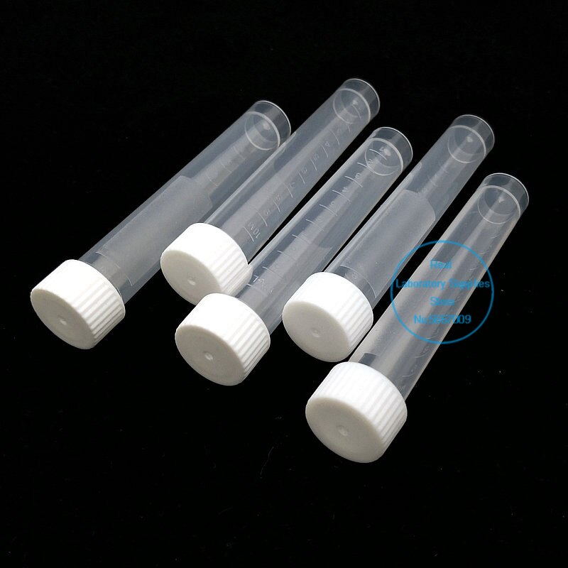 10ml Lab Graduated 50pcs 100pcs 200pcs 300pcs Plastic Cryovial Test Tube Cryo Freezing Tube with White Cap