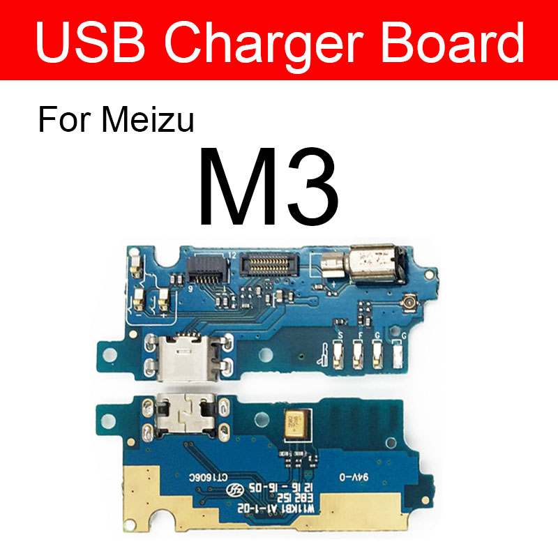 Usb-opladning oplader jack port board til meizu meilan  m1 m2 m3 m3s m5 m5s m6 s6 u10 u20 max note usb stik oplader board: M3