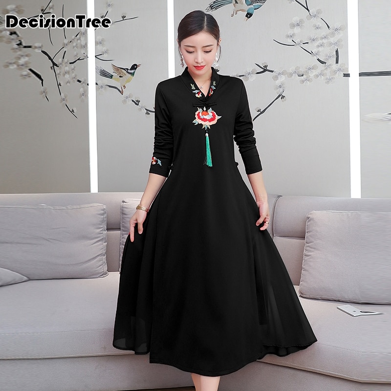 Chinese Dress women dress chinese classic embroidery cheongsam asian dresses qipao aodai female cheongsam dress