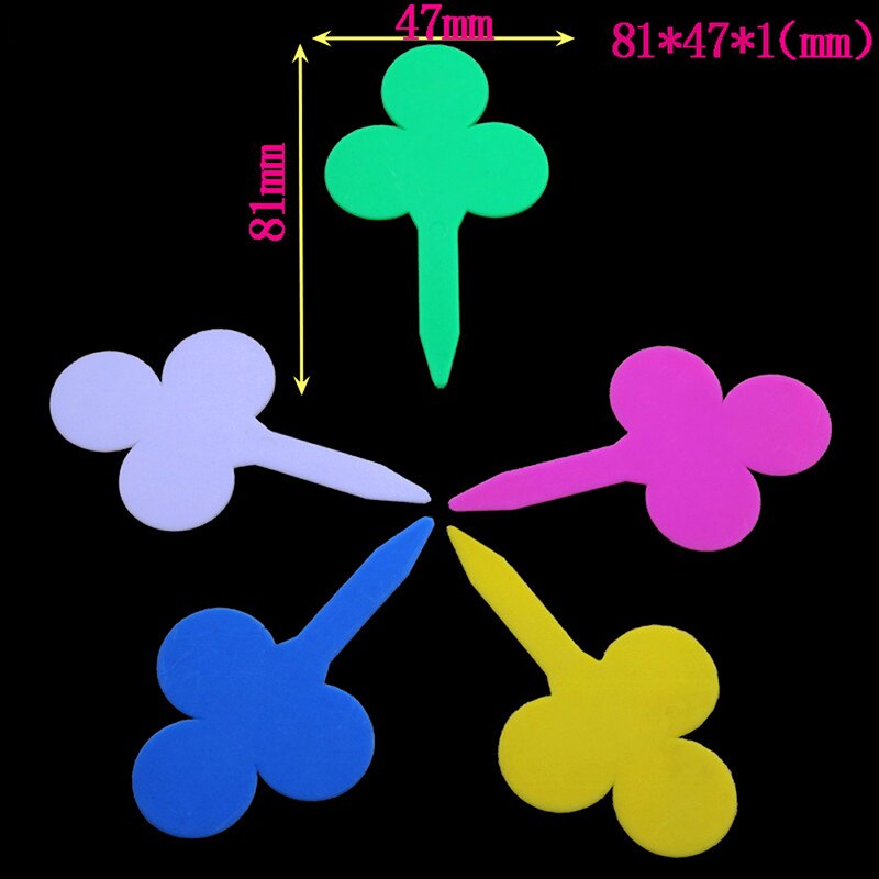 Pruim-vormige Decoratie Borden Tuin Labels Potplanten Zaailing Labels 5 Kleuren Plastic Tag voor Planten 200 Pcs