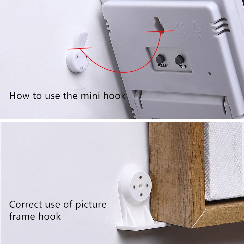 1 Set White Painting Photo Frame Hook Plastic Invisible Wall Hooks Mount Photo Picture Nail Hook Hanger Mirror Hanging Hangers