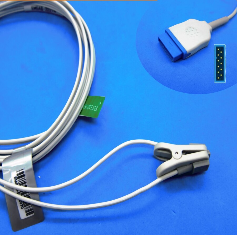 Long cable AWT adult finger clip spo2 sensor for GE dash2500 dash1800 nellcor oximax patient monitor: child ear clip