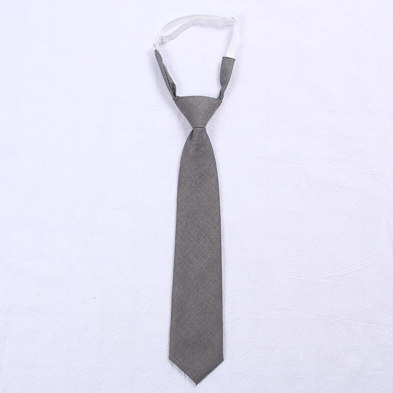 11 Solid Colors Men's Boy's Adjustable Neck Ties Narrow Necktie Accessories For JK DK School Uniform Students Cloths: Light Gray