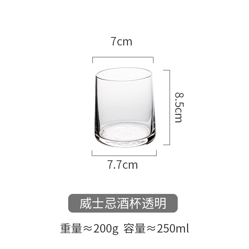 Colorful Ion Plated Glass Household Ins Wind Wine Glass Transparent Water Glass Female Cup Crystal Wine Whiskey Glasses: Transparent