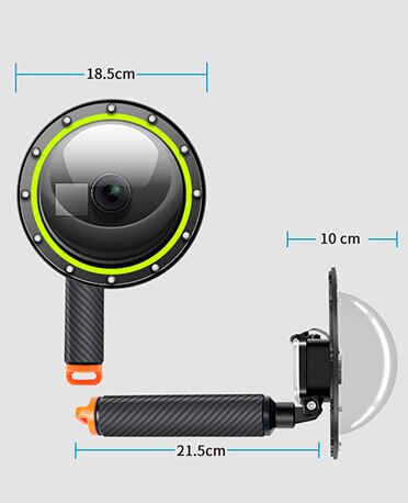 Ruigpro 6 & #39 ;& #39 ; wasserdichtes tauchgehäuse mit dome-port und schwimmendem griff für dji osmo action-kamera-objektivzubehör