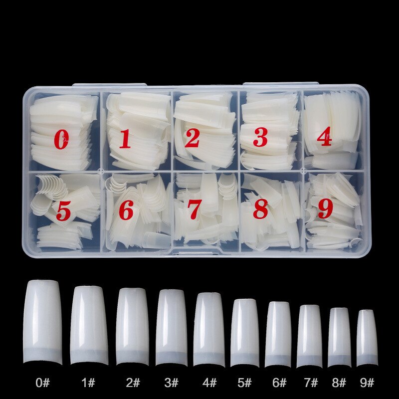 500 Stks/doos Valse Nagels Kunstnagels Tips Volledige Cover Nails Gekleurde Nail Tips Acryl Transparante Nail Capsules Franse Manicure