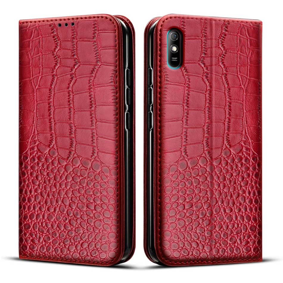 Redmi 9a siliconen telefoonhoesje voor xiaomi redmi 9a hoesje voor xiaomi redmi 2 hoesje voor xiaomi redmi 9a hoesje tpu achterkant voor redmi 9a hoesje met flip-functie van leer: Stijl 1 rood