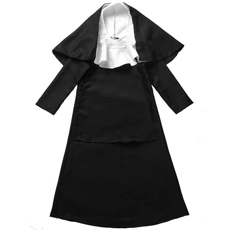 Girl Nun Costume Kids Children Halloween Carnival Kigurumi Nun Role Cosplay Fancy Dress Up Outfit