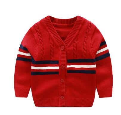 Katoenen Trui Baby Mode Baby Kleding Knop Jongens Trui Baby Boy Vest Trui Baby Jongens Kleding Lente: Red / 6m