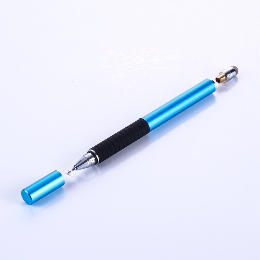 Bolígrafo Stylus Universal 2 en 1 para tableta de dibujo, lápiz táctil capacitivo para pantalla, tabletas, teléfonos Android e IOS, accesorios para bolígrafo inteligente: Light Blue