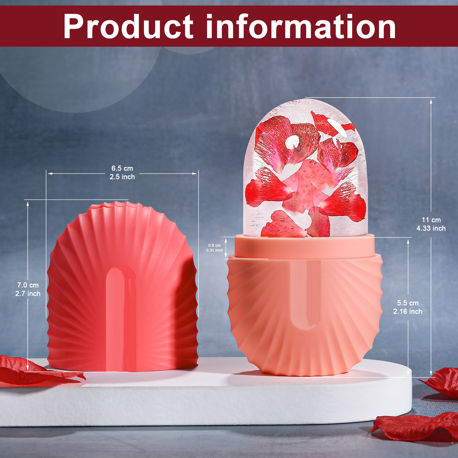 Ice Face Roller Ice Cube Beauty Massage Siliconen ijsvorm voor oogwallen Ice Facial Roller Krimpporiën Multifunctionele mal