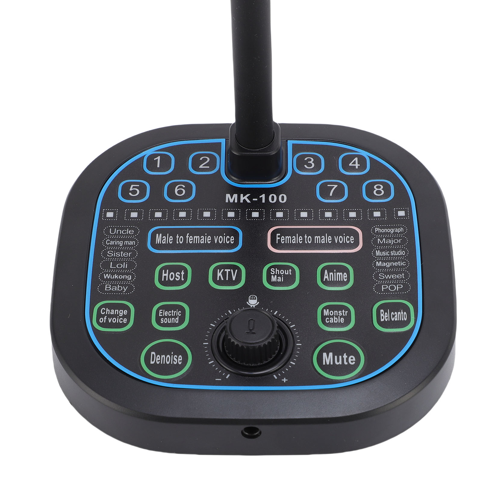 Handheld Microphone Voice Changer Recording Sound Card High Device Compatibility Game Voice Changer 16 Different Sounds for PC