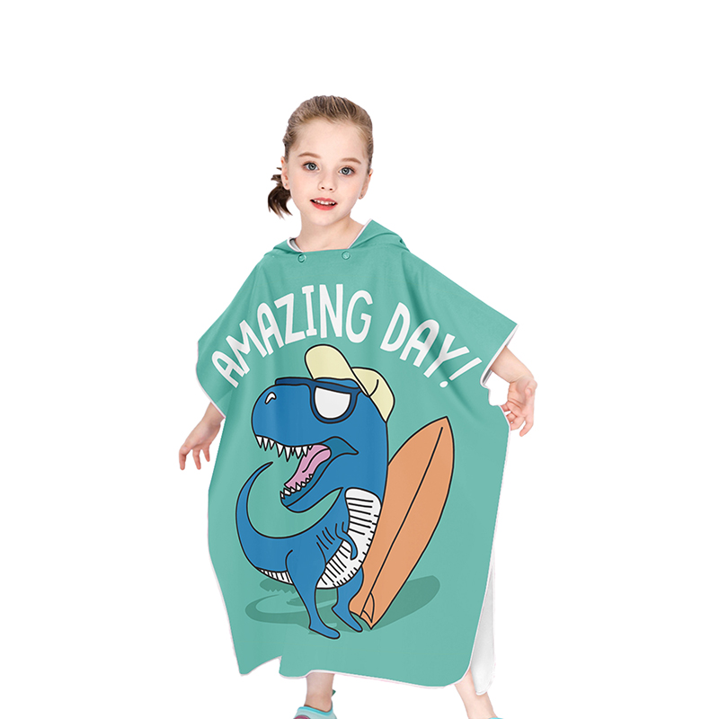 freundlicher Poncho Dinosaurier Bademantel Mit Kapuze freundlicher Bademäntel Mikrofaser Schlecht Kleid Tiere Für Jungen Mädchen Kleinkind Strand Schwimmen Handtücher: 02L
