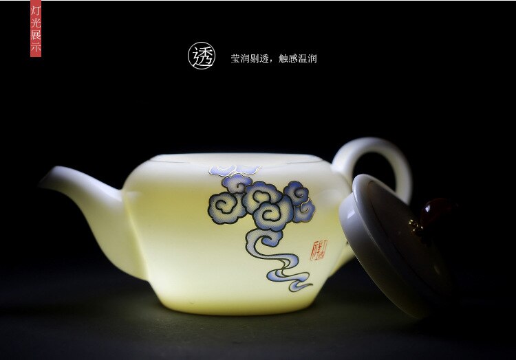 Høj kvalitet suet jade keramisk tekop stor tre-talent dæk skål te maker håndlavet hvid porcelæn skål: Orange