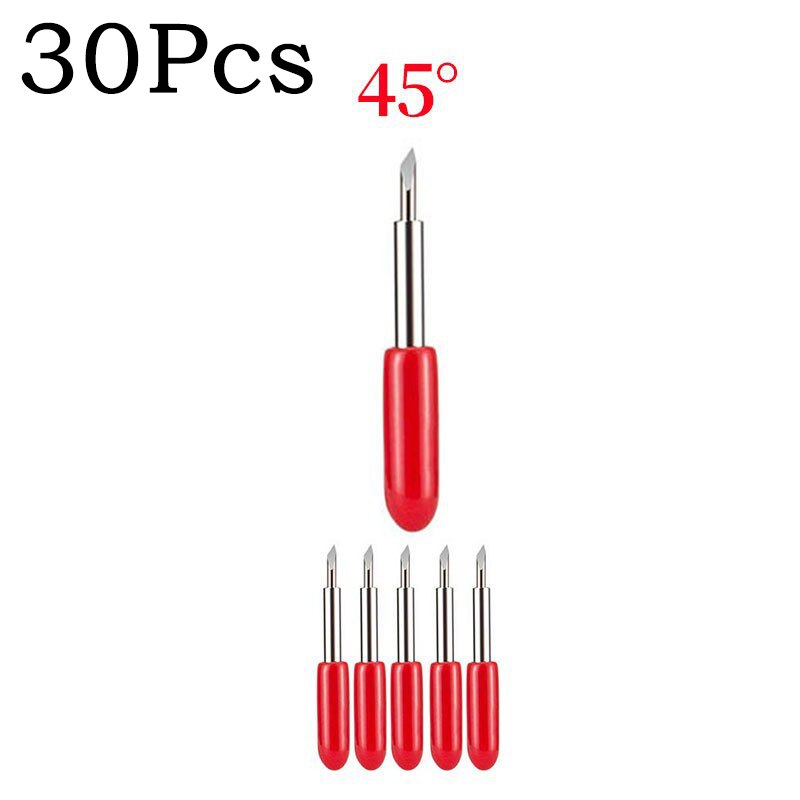 30/45/60 Degrees Roland Cricut Plotter Blade Knife Cutter Blades Vinyl Cutter Offset Knife Blade for Carving Tool Milling Cutter: 30PCS Red