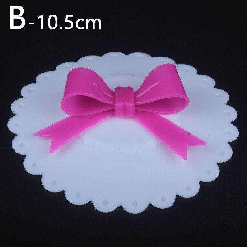 Siliconen bekerdeksels met strik, stofwerende komdeksels, isolatiebekerafdichtingen, mokkendeksels voor glazen bekers, drinkgerei, onderdelen, accessoires: B