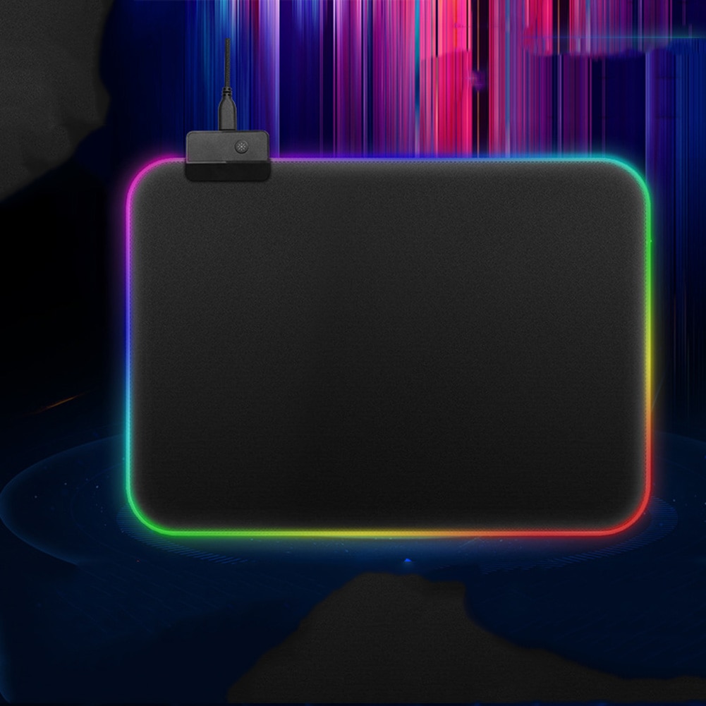 Large RGB LED Glowing Gaming Mouse Pad Illuminated Keyboard Non-slip Mat Blanket
