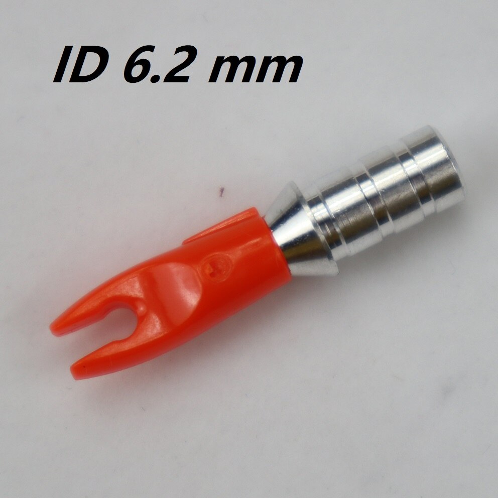 36pcs Arrow Pin Nocks Arrow Nock +Aluminum Pin For 4.2 mm 6.2 mm Carbon Arrow Shaft DIY Archery Accessories: ID 6.2 mm orange