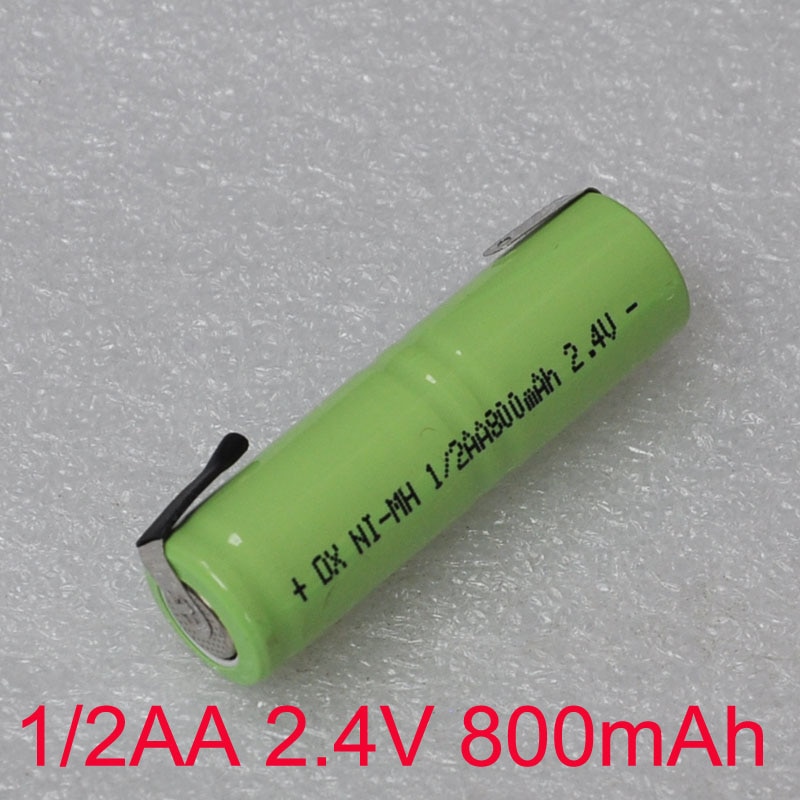 1-5PCS 800mah 2.4V 1/2AA ni-mh oplaadbare batterij 1/2 AA nimh cel met lassen tabs voor elektrische scheerapparaat scheermes tandenborstel