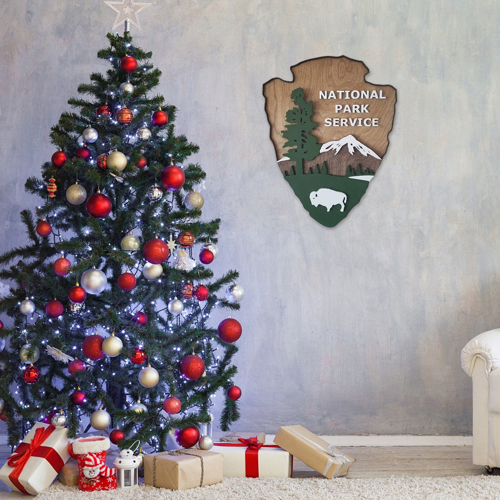 National Park Service Pijlpunt Houten Borden Rustieke Muur Opknoping Ornamenten Home Decoratie Voor