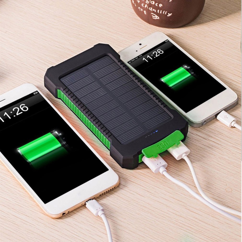 10000 mah schokbestendige mobiele telefoon batterijlader externe powerbank voeding voor smartphone met led-lampje