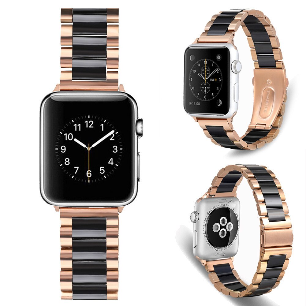 Bracelet en céramique pour Apple Watch, Bracelet en acier inoxydable, luxueux, pour Apple Watch, 5 4, 38mm, 42mm, 40mm, 44mm, iWatch, 5 4 3 2 1