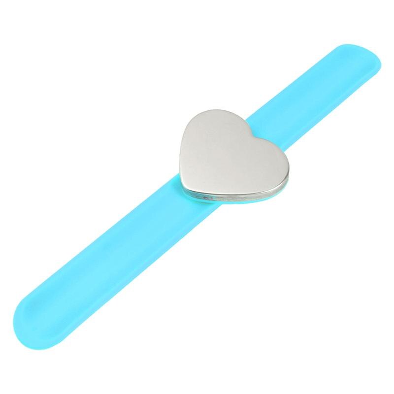 1pc Durable Magnetic Slap Bracelet Heart Shape Silicone Hand Band Wrist Strap Hand Decor for Kids: Blue