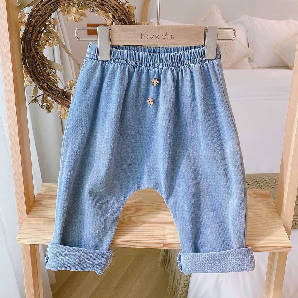 AmyaBaby Unisex Do Bebê Da Menina do Menino Calças Soltas Azul Denim calças Grandes PP Bebê Leggings Menina Roupas Infantis Jeans Meninos Casuais Macios: 9-12M