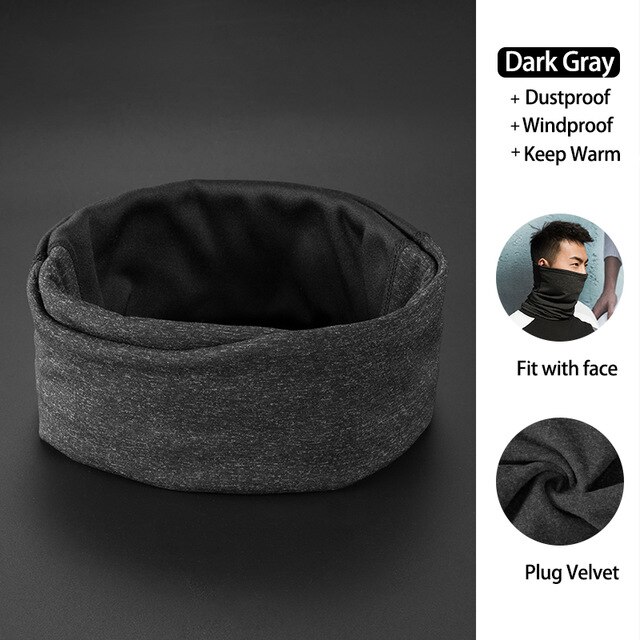 ROCKBROS-mascarilla de Ciclismo de invierno, Bandana transpirable a prueba de viento, máscara facial cálida, gorro térmico de lana para el cuello: Dark Gray 1PCS