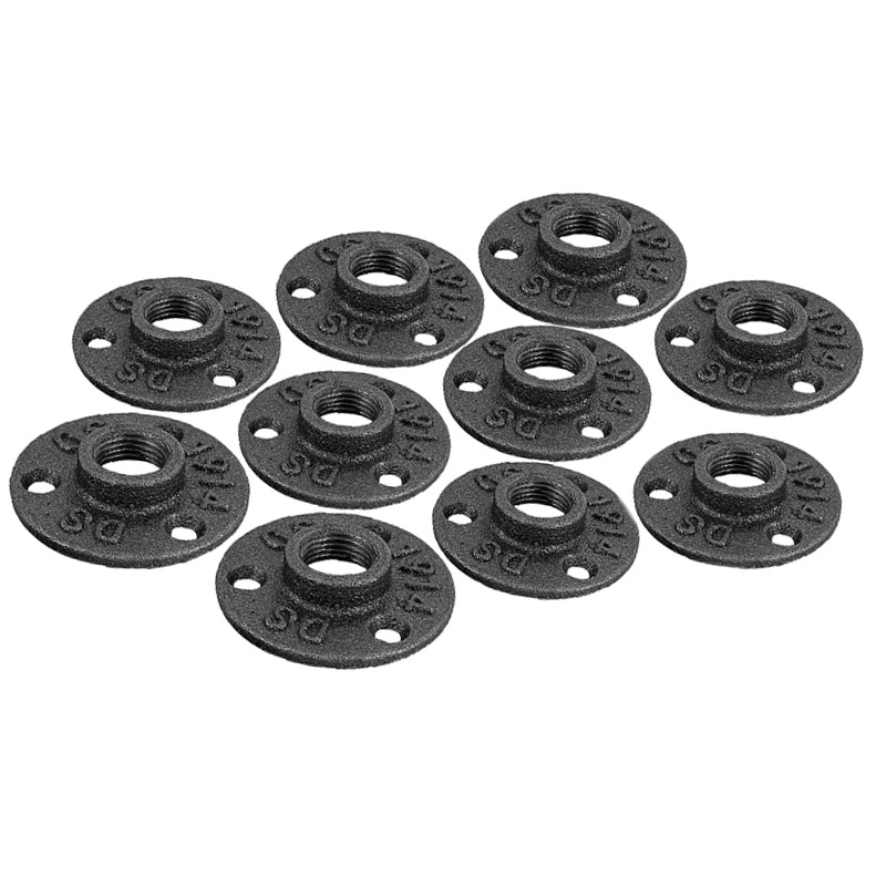 1 inch Floor Flange, Malleable Pipe Fittings Flanges with Threaded Hole for DIY Project Furniture Shelving Decoration: Default Title