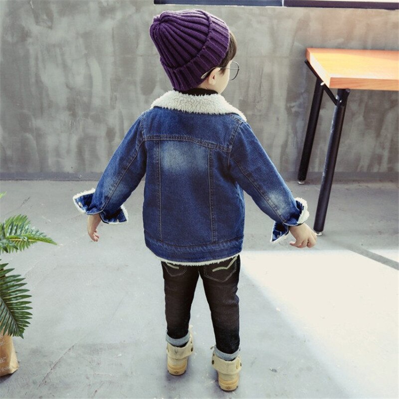 Koreanische Klassische Stil Kinder Kaschmir Mantel Für Jungen Herbst Winter Kaschmir Wolle Mantel Kleinkind Winter Pelz Denim Mantel Baby Warm jacke