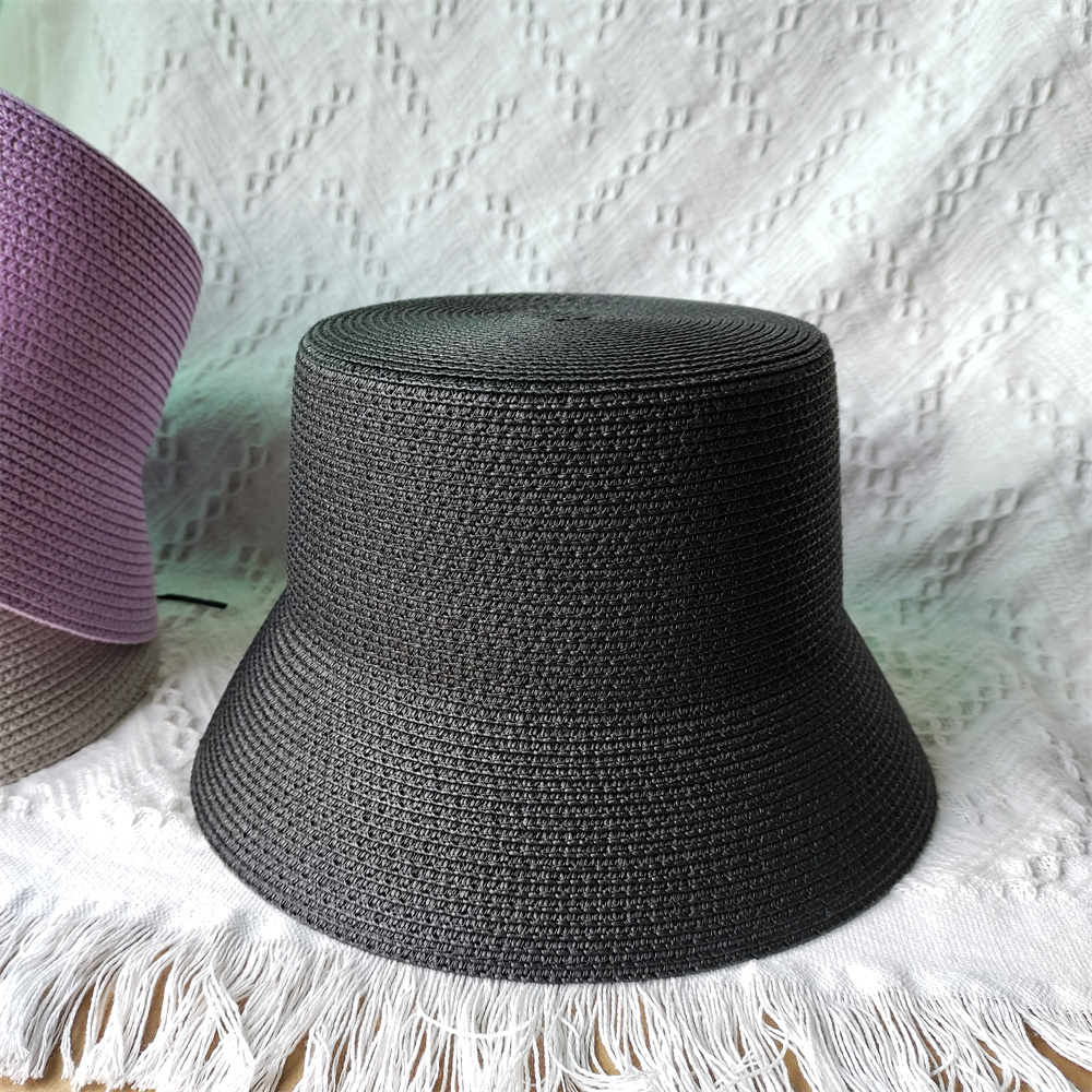 Chapéu de palha colorido para mulheres e homens Chapéu de balde de praia Chapéu de sombrinha resistente a UV Acessórios em corrente Moda Verão: Prata