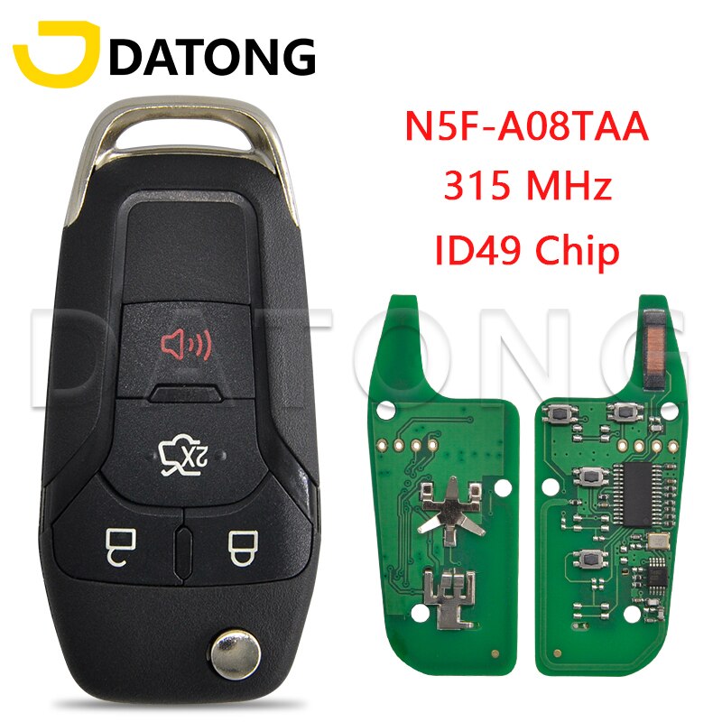 Datong Auto Afstandsbediening Sleutel Voor Ford Escort Fusion ID49 Chip 315 Mhz Fccid N5F-A08TAA Auto Smart vervang Flip